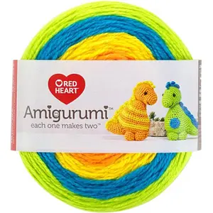 Red Heart Amigurumi Yarn Dinosaurs 3.5oz Acrylic - Makes 2 Items!