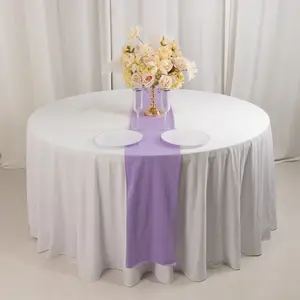 Scuba Polyester Table Runner 12"x108" Lavender Lilac - Wrinkle-Free Table Linen
