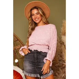 Swiss Dot Balloon Sleeve Top