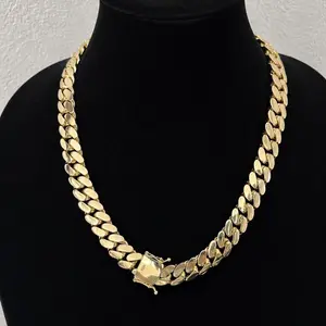 YENNI’S Jewelry Miami Luxe 14K Gold Plated Cuban Link Set 15mm