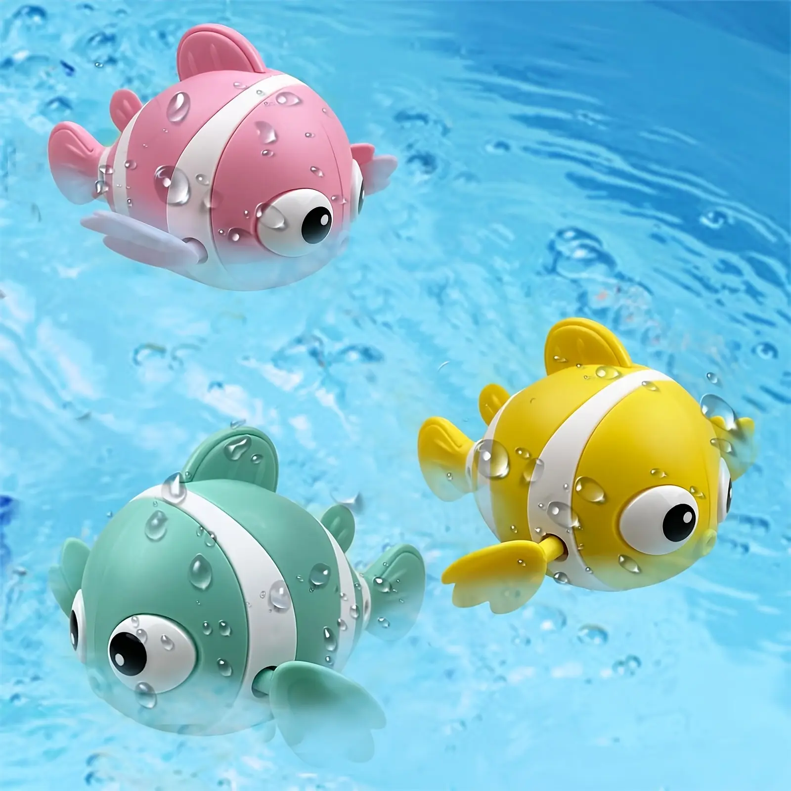 3pcs Cartoon Clownfish Swimming Toys, Wind-Up Non-Electric, Portable Lake Water Play Toys, Bath Fun for Kids, Pool Games, Lake Toys, Playful Design, Cartoon Toys, Windup Toys, Bath Toys, Interactive Toys, Children’S Toys