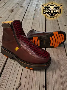 Men's Slip Resistant Shoes Boots Genuine Leather Pittton Design / Zapato Bota para Hombre Resistente a Resbalones Piel Genuina Con Diseno nuevo Pittoon