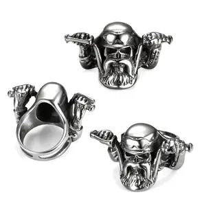 Men's Stainless Steel Biker Ring, Classic Motorcycle Style Riding Jewelry