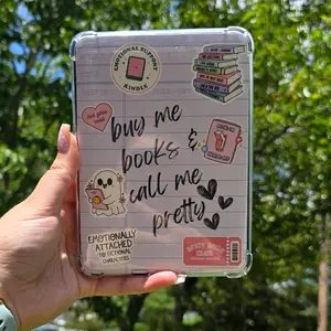 "Buy Me Books..." Kindle Case Insert with Bookish Stickers