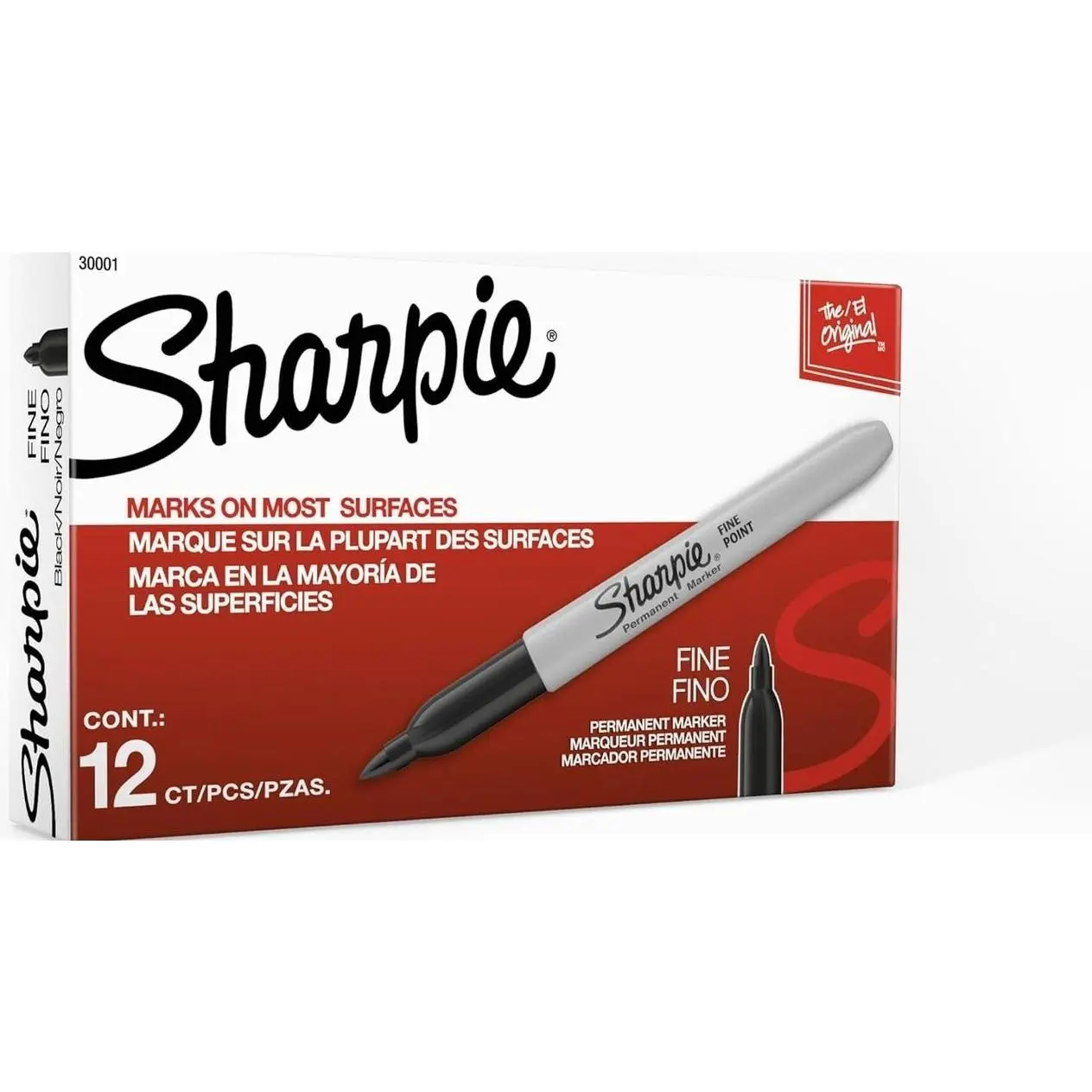 Sharpie Permanent Markers, Fine Tip, Black, 12 Count - Quick Drying, Fade Resistant, For Wood, Plastic, Paper, Metal, And More