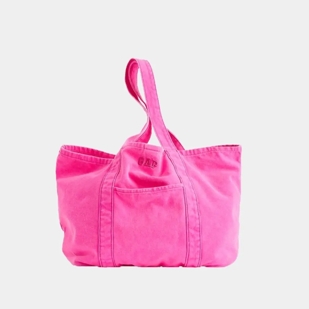 GAP Vintage Logo Tote Bag Unisex – Large Canvas Shoulder Bag, Casual Streetwear, Everyday Carry, School Work Travel Bag Versatile Tote Bag Lightweight Tote Bag