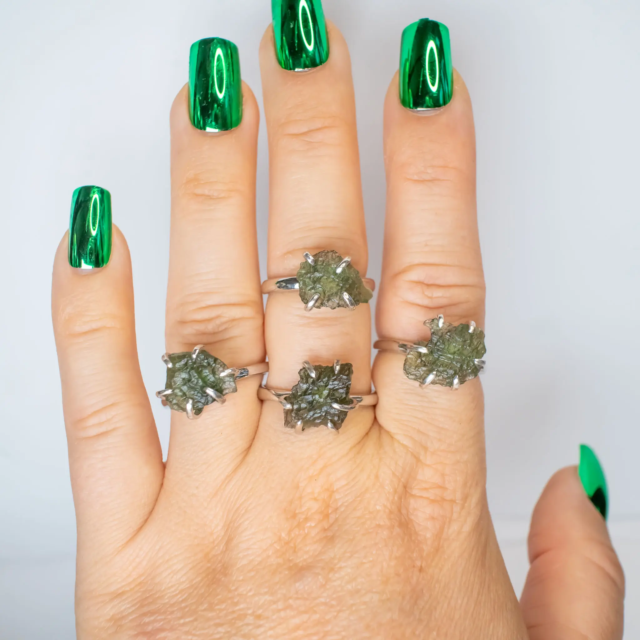 Moldavite Adjustable Ring Sterling Silver 925 , all sizes, moldavite with certificate of authenticity, silver rings, moldavie ring, crystal rings with readings.
