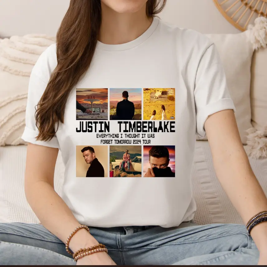 2024 Justin Timberlake Tour Shirt, Forget Tomorrow World Tour, Unisex Graphic Shirt, Justin Timberlake Concert Group T-Shirt