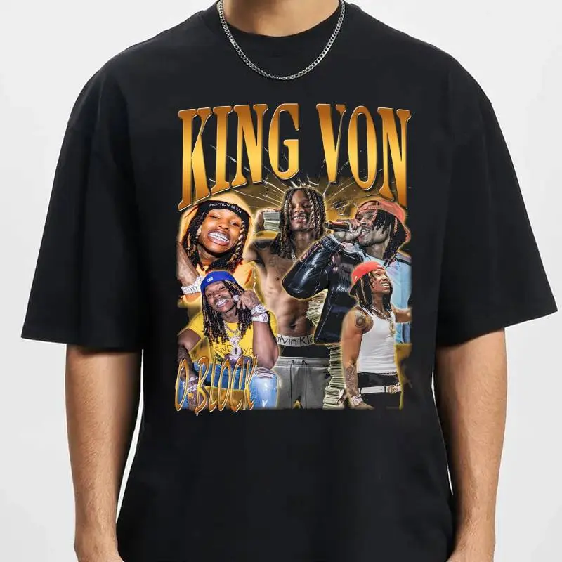 King Von Vintage Music Graphic T-Shirt – Front Print Unisex Tee Available in S–5XL