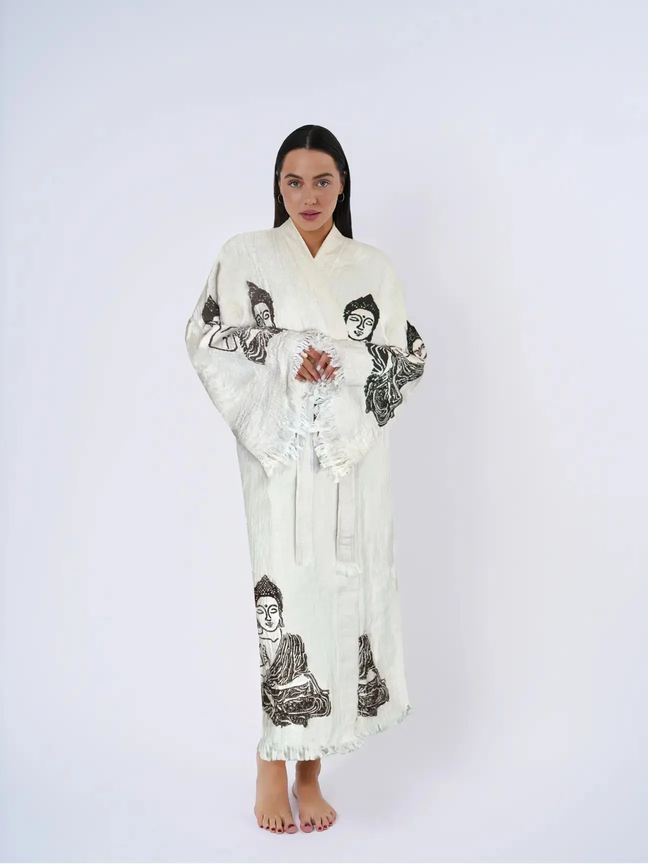 One Size Woman’s Organic Buddha Kimono robe