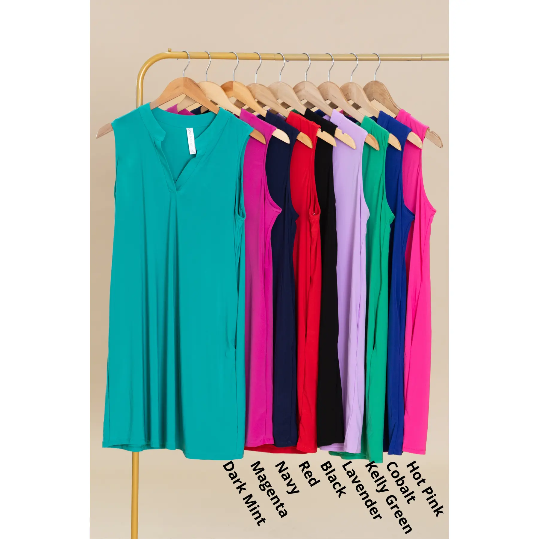 Lizzy Notch Neck Wrinkle Free Dresses