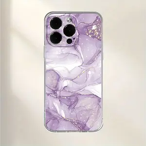 Purple Marble Texture Pattern Phone Case, Suitable for iPhone