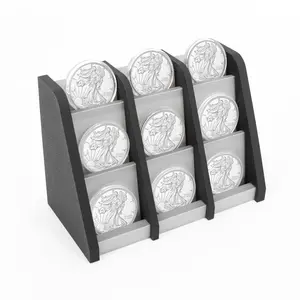 Coin Display Stand for American Silver Eagles Dollars Maple Leafs Libertads and Coin Capsules, Sturdy Silver Eagle Holder for Collectible Coins