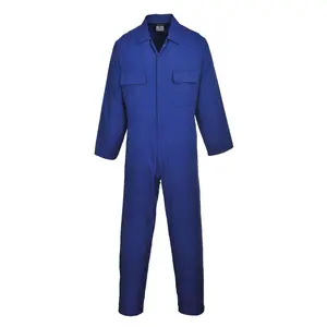 Portwest Men's Euro Workwear Polycotton Full-Length Coverall - Uniforms, Menswear, Snapped Front, Multiple Pockets, Bottle Green, Small