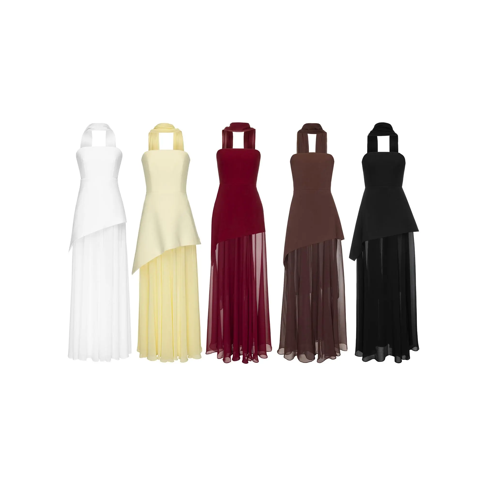 high low chiffon dress Gray Chiffon Layered Dress  Handmade High-Low Summer Style