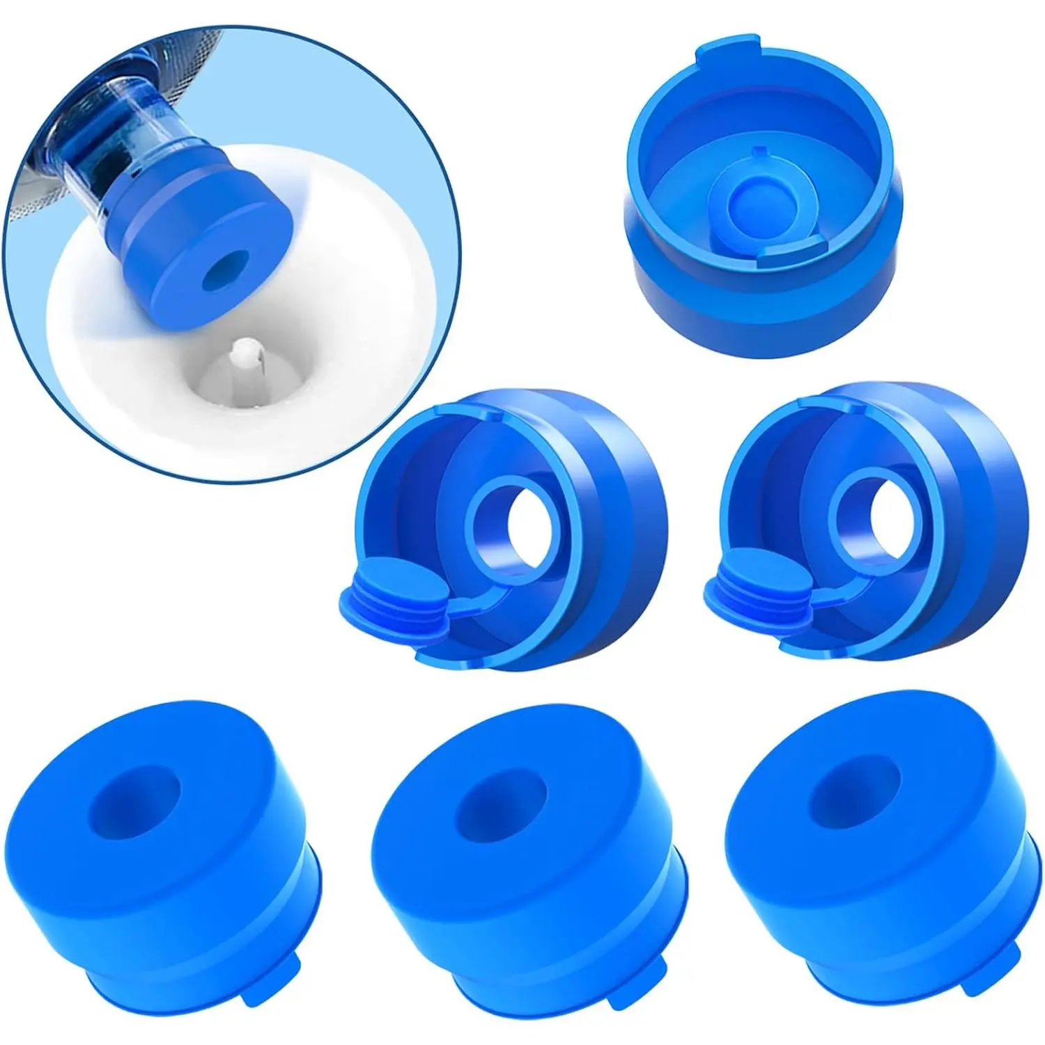 3 & 5 Gallon Water Jug Cap, 3 Pack   Grade  Replacement Cap for 55mm Standard/Screw/Crown Tops Water Bottle and Water Dispensers, Non-Spill & Leak Free
