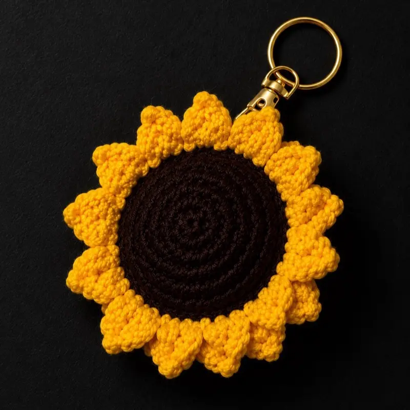 Double-Sided Sunflower keychain