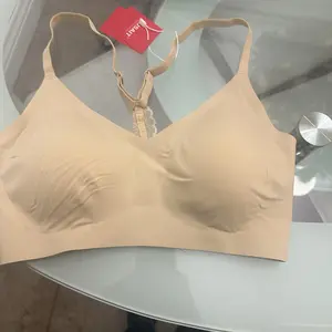 Lusait Lace Jelly Bra Bralettes for Women pullover Bra Seamless Wireless Deep V Racerback Comfort Padded Everyday Tshirt Bra