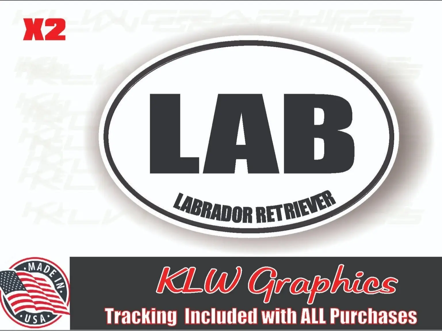 Lab Oval Black White Full Color Decal Sticker Labrador Retriever Dog Puppy Family Pet Car Truck SUV JK