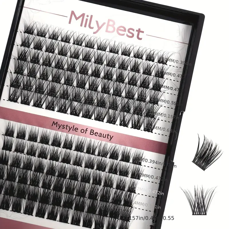 144 Pcs Lash Extension – Thick & Fluffy Eyelash Extensions Tray, Multiple Lengths for Professional & DIY Use Makeup Cat Lightweight Cosmetic