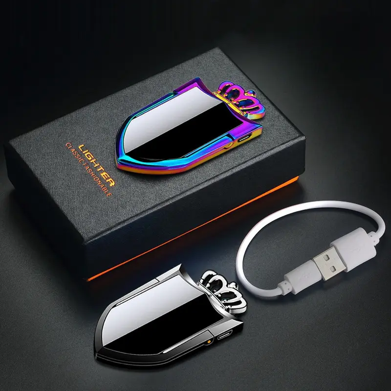 Electronic lighter with mobile phone holder, USB fast charging, multi-function tungsten windproof lighter, outdoor use, gift box packaging, perfect gift