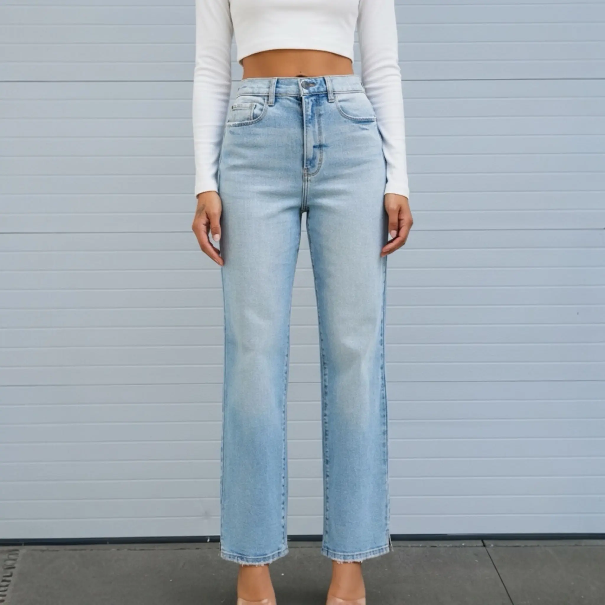 The Becca Jean — Highrise Dad Jean With Mini Slit