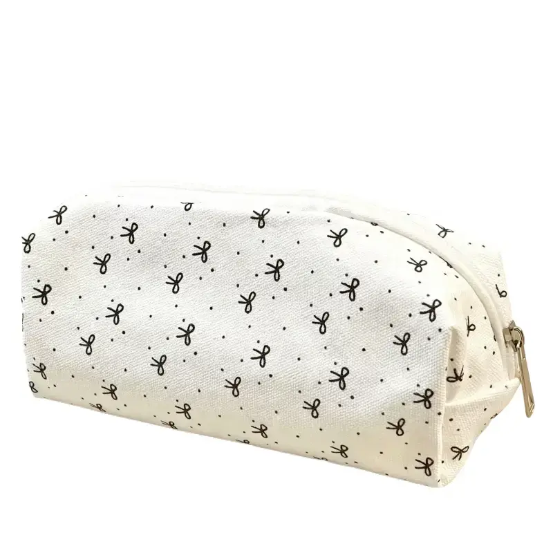 Minimal Black Bow Ins Style Large Capacity Pencil Case, Cute Girly Dual-Use Stationery Cosmetic Storage Pouch, Portable High-Value Organizer For Teen Girls Back To School Daily Makeup Classroom Outfits,heart,choker,