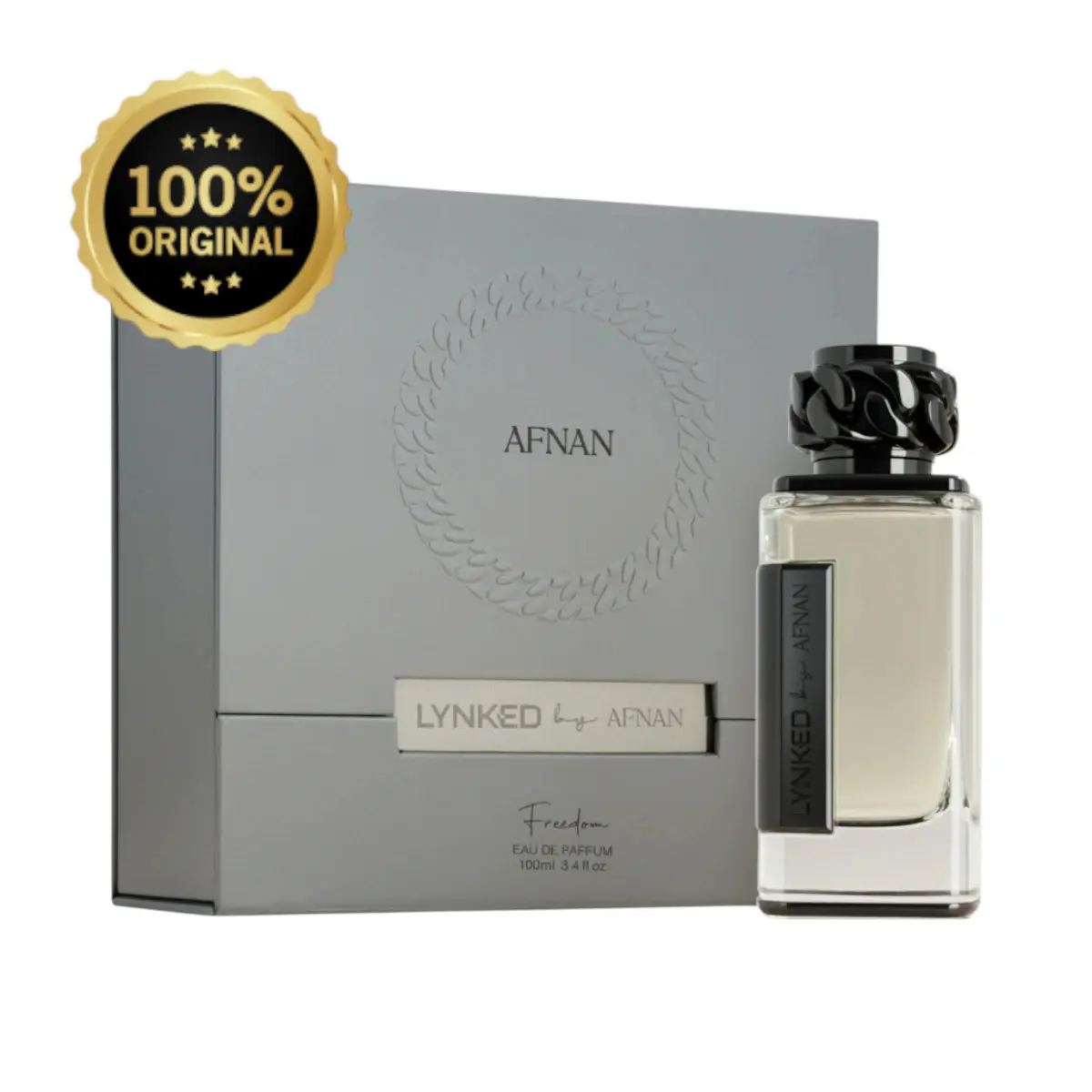 Afnan Lynked Freedom Pour Homme Eau de Parfum 100ml - Fresh Woody Aromatic, Aromatic Citrusy, Woody Citrus, Clean Men's, Fragrant Men's Fragrance with Modern Masculine Balance, Long-Lasting Wear, Aromatic Citrusy Fragrance