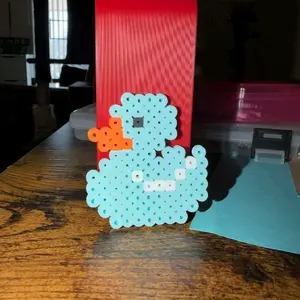 KraftedbyKailee Teal Rubber Duck FuseBead Handmade Keychain - Stylish Design, Exquisite Craftsmanship, Available as Keychain or Magnet