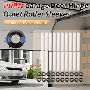 20Pcs Garage Door Hinge Quiet Roller Sleeves 80mm High Load Standard Rollers Hardware Tools Roller Shaft Gaskets Compatible with Quiet Garage Door Rollers Bearing