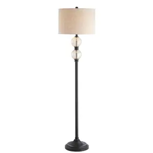 JONATHAN Y January Traditional Glass/Metal LED Floor Lamp; for Living Room,Bedroom, Kitchen, Office