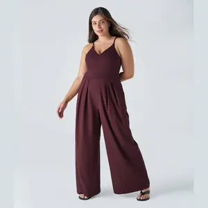 Halara Breezeful Backless Side Invisible Zipper Pocket Wide Leg Quick Dry Resort Slip Plus Size Jumpsuit