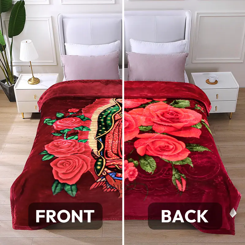 83"x91" 5.6 lbs Heavyweight Reversible Blanket, Double-Sided Printed Warm Cozy Blanket for Fall & Winter, Soft Blanket for Bed, Couch, Camping & Home