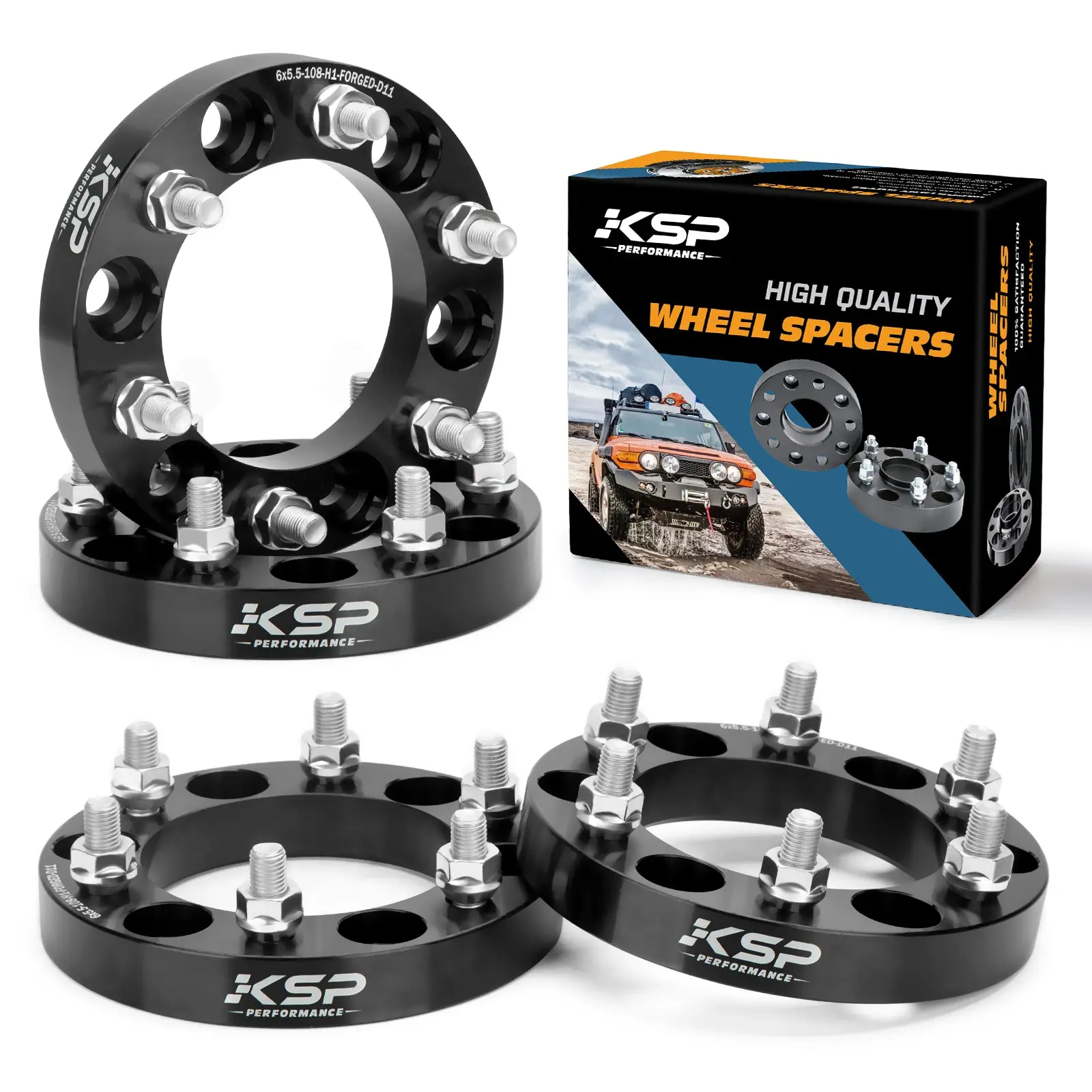 1" 6x5.5 Wheel Spacers Non-Hubcentric Fit Toyota Tacoma 1995-2023, 4Runner, Tundra, FJ Cruiser, Lexus GX, Sequoia