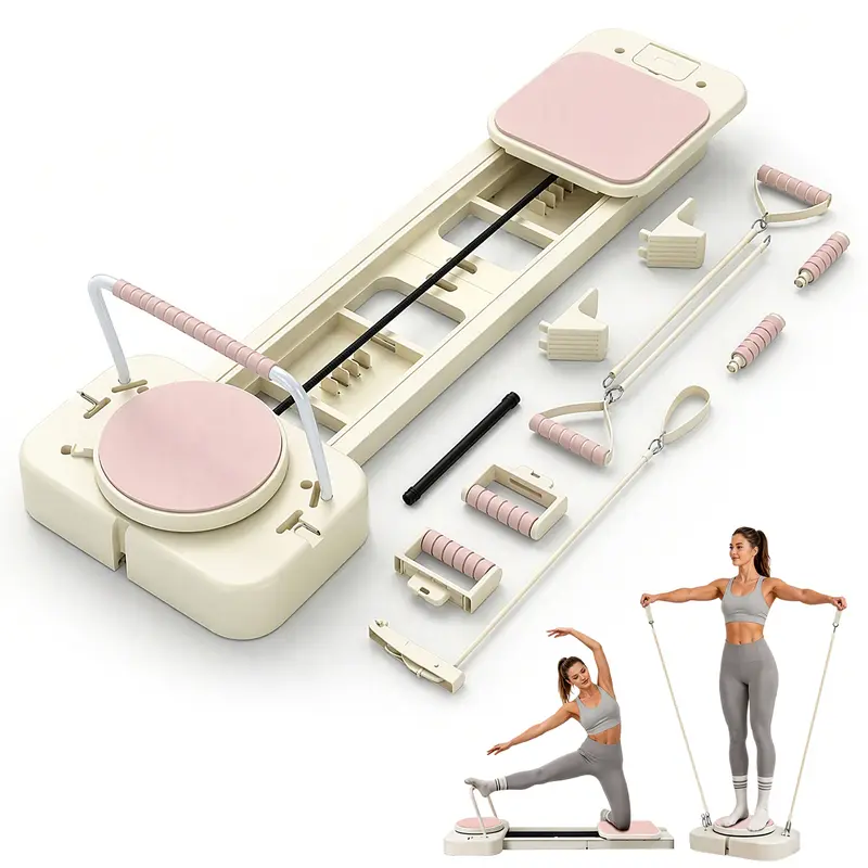 OCPTY PF1 Pilates Reformer Machine with Extended Slide Rail,FullBody Core Training Equipment with Twisting Board,Flexibility and Balance Training