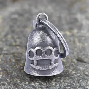 GTHIC Vintage Knuckle Shape Guardian Bell Stainless Steel Keychain for Men Women Birthday Gift Charms Jewelry Accessories