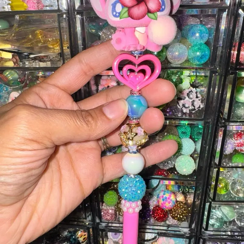 Pink Alien-Inspired Beaded Fancy Pen (Ang-el)