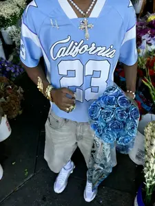 Unisex California #23 Print Football Jersey, Color Block V-Neck Athletic Tee, Y2K Street Style Sport Shirt For Game Days & Outings