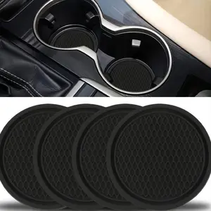 4pcs Car Cup Coasters, Universal Non-Slip Cup Holders, Honeycomb Ornaments Coaster, Anti Slip Insert Auto Interior Accessories