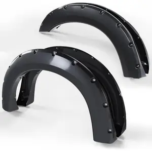 4Pcs Fender Flares Compatible with 1999-2007 Ford F250 F350 Super Duty (Not Fit Dually Models), Pocket Bolt-Riveted Style Wheel Guards Cover Smooth Black, Replace for FO1240208 F81Z16006AA