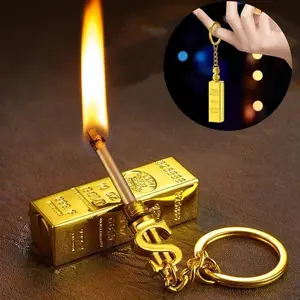 Windproof Permanent Lighter (Without Oil - Need To Bring Your Own Kerosene) Gold Bar Small Match Stick, Multifunctional Metal Kerosene Lighter, Mini Portable Igniter, Suitable For Outdoor Camping Fire-Making Stick, Gift For Boyfriend