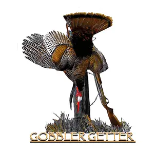 Gobbler Getter Turkey Hunting Sticker, Realistic Wild Tom Artwork with Shotgun Detail, Perfect for Trucks, Coolers, Tumblers & Phone Cases, Great Gift for Spring Turkey Season & Father’s Day