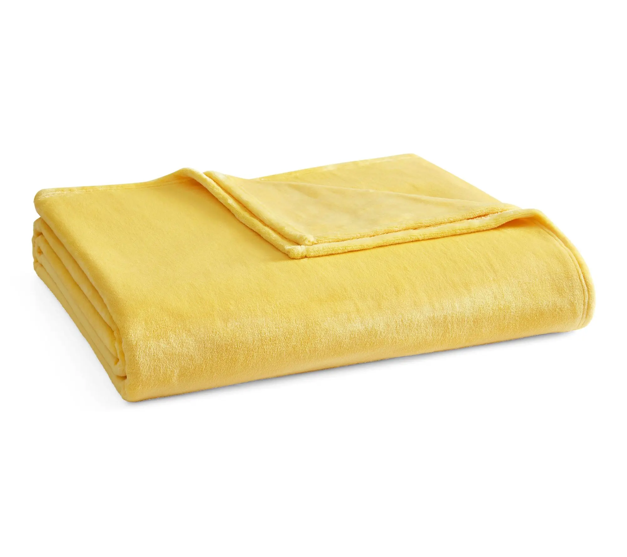 Martha Stewart Bedford Yellow Plush Twin Blanket