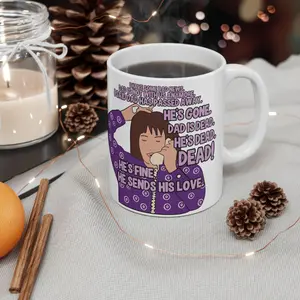 Roseanne Aunt Jackie "Dad is De4d" Scene Ceramic Coffee Mug, Jackie Fan Tv Show Mug, Gift for Coworker Friends