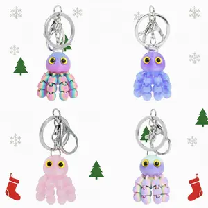 Gradient Color 3D Printed Octopus Keychain – Cute Multi-Purpose Pendant for Bags, Keys, Car Mirror, Phone, Perfect Holiday & Christmas Gift