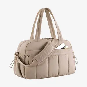Gym Bag for Women Duffle Bag for Travel with Wet Pocket Lightweight Carry on Weekender Duffel Water Resistant Beige Color