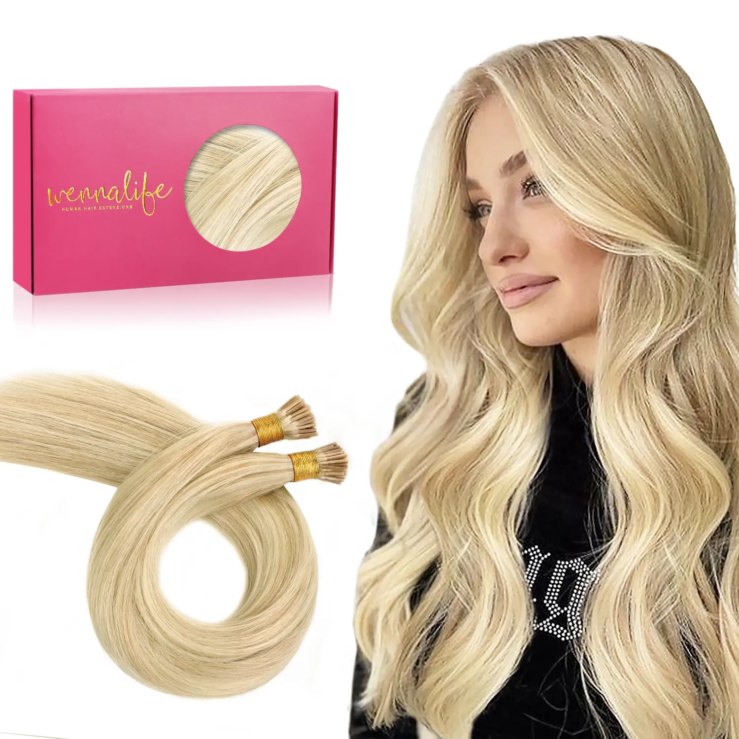 WENNALIFE I Tip Hair Extensions Human Hair 50s-100s 50g-100g 14-24 Inch Invisible I Tips Straight Itips Fusion Extensions for Stylish Look summer hair extensions