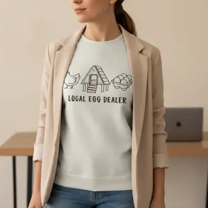 Local Egg Dealer Embroidered Shirt - Premium Embroidery Soft Comfy Fit Pullover Tops for Women Show Mom Hoodie