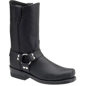 DOUBLE-H Men’s Black Domestic Harness Motorcycle Boots 4008