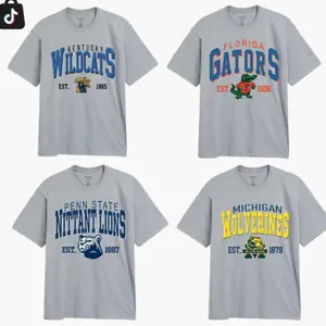 [Sale off 50%] Custom University Mascot All Teams College Collection Unisex Crewneck SportGrey  T-shirt, Graphic Logo College Team Collection T-shirt, Gift For Football Fans 36C